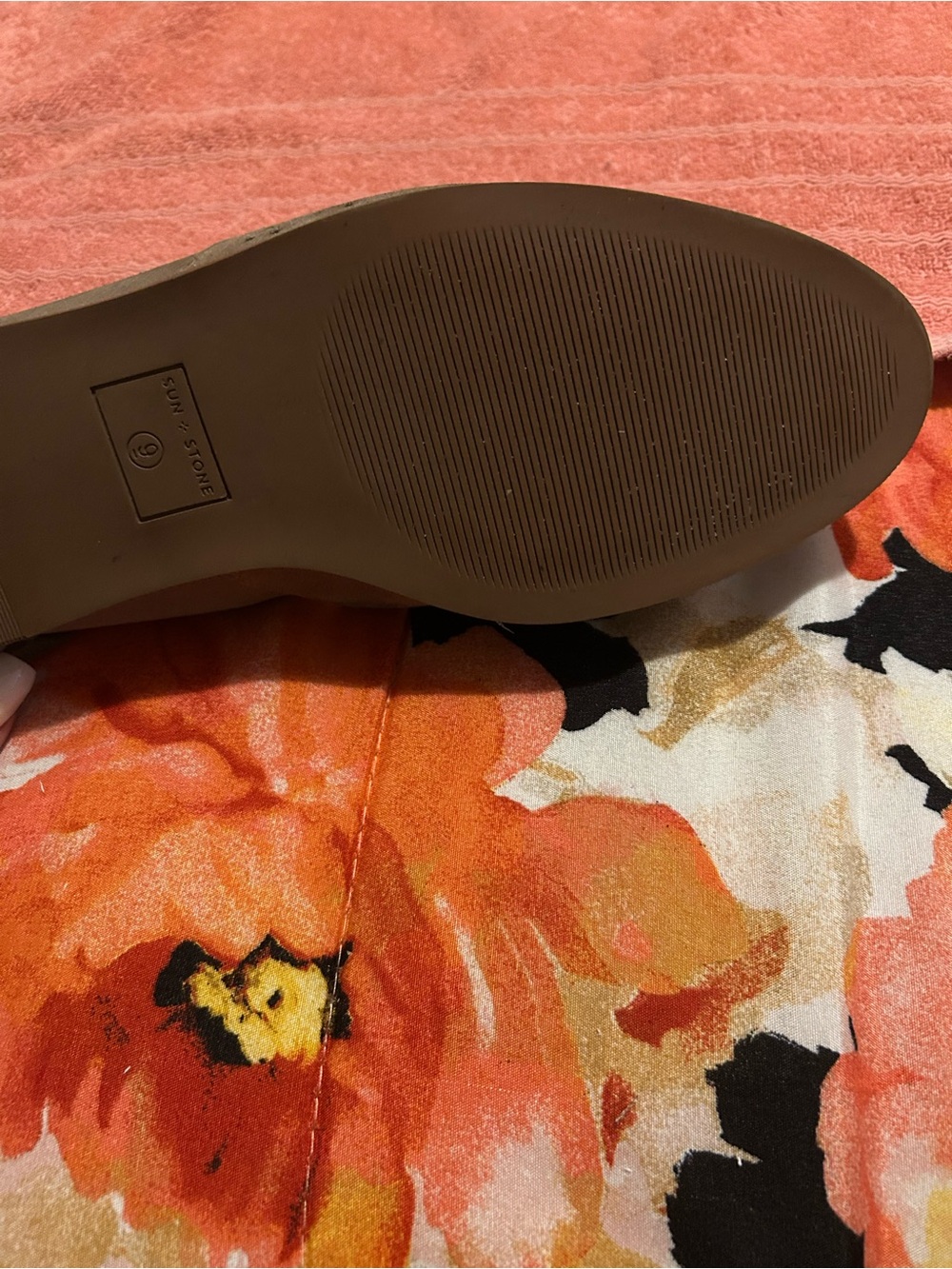 Sun + Stone Taupe Perforated Suede Slip-Ons - Picture 6 of 7